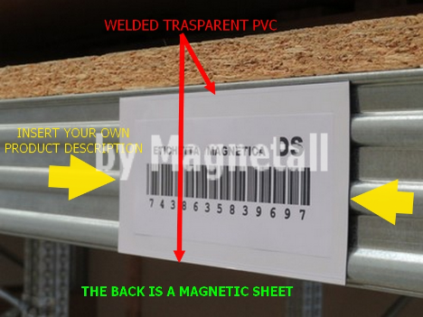 DS labels with transparent PVC double welded on the magnetic sheet