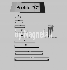 Magnetall C holders: available width from 10 to 70mm