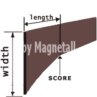 pre-scored plain magnetic labels dimentions